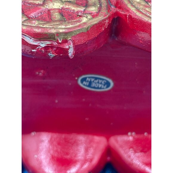 Miniature Covered Wagon Kerosene Lamp Red Glass Chimney Rustic Collectible - Picture 6 of 7